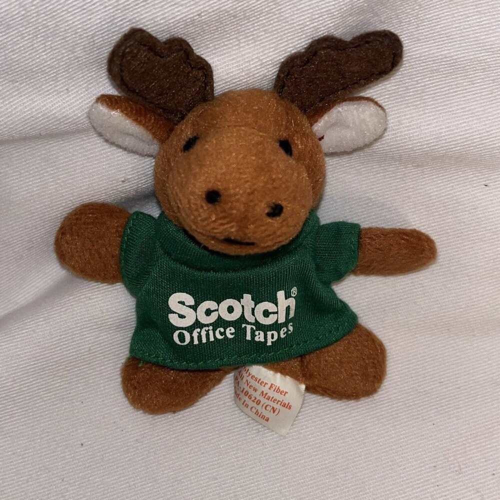 Scotch Office Tapes Logo Moose Plush Stuffed Magnetic Hugger Approx 4 Inches
